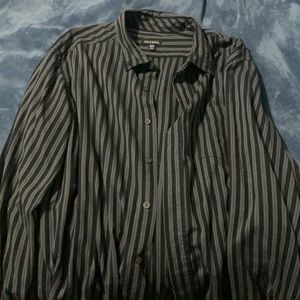 “GEORGE” long sleeve striped collared button down